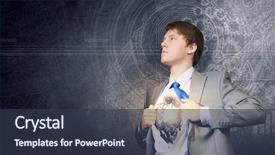  Presentation with acting - Presentation theme consisting of brain break - young businessman acting like super background and a tawny brown colored foreground