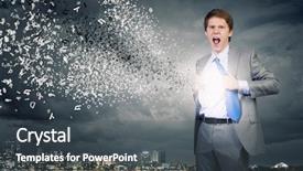  Presentation with super hero - Slides having brain break - young businessman acting like super background and a dark gray colored foreground