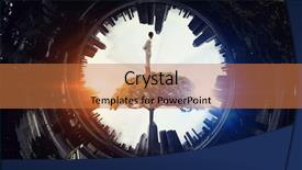  Presentation with thinking brain - Slide set having brain circle - thinking wide and global background and a coral colored foreground