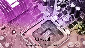  Presentation with computer motherboard - Slide deck with brain circuit - close up of computer motherboard background and a coral colored foreground