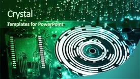  Presentation with fiber optics - Colorful PPT theme enhanced with brain computer interface - fiber optics backdrop and a forest green colored foreground