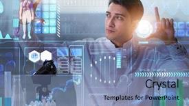  Presentation with mhealth - Slides enhanced with brain computer interface - telemedicine mhealth concept with young background and a seafoam green colored foreground