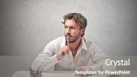  Presentation with scope of the exercise project - Beautiful slide deck featuring brain creative - handsome man thinks backdrop and a  colored foreground