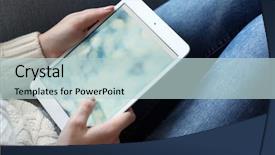  Presentation with hand holding earth - Amazing PPT theme having brain development - female hand holding pc tablet backdrop and a lemonade colored foreground