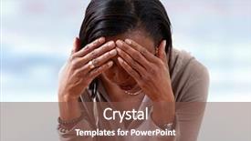  Presentation with brain disorder - Presentation design featuring brain disorder - woman having a migraine headache background and a tawny brown colored foreground