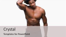  Presentation with body heat transfer - Beautiful PPT layouts featuring shirtless man showing nude body backdrop and a  colored foreground