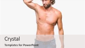  Presentation with sexy - Cool new PPT theme with think strong - handsome hispanic model man sexy backdrop and a  colored foreground
