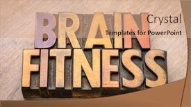  Presentation with abstract health - Presentation having brain-fitness-word-abstract background and a coral colored foreground