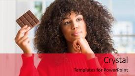  Presentation with generational african american culture and food - Slide deck featuring brain food - african american woman eating chocolate background and a  colored foreground