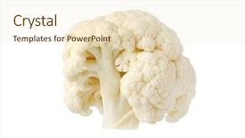  Presentation with cauliflower - Beautiful slide deck featuring brain food - cauliflower isolated on white background backdrop and a lemonade colored foreground