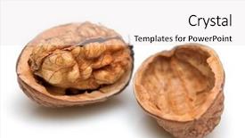  Presentation with walnut - Colorful theme enhanced with brain food - close-up of a walnut backdrop and a white colored foreground