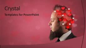  Presentation with love - Presentation featuring brain function - head with full of love background and a red colored foreground