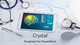  Presentation with medical brain - Presentation theme having brain functionality report with medical background and a lemonade colored foreground