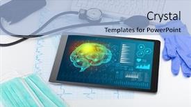  Presentation with medical brain - PPT layouts with brain functionality report with medical background and a  colored foreground