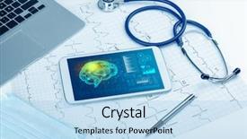  Presentation with medical brain - PPT layouts featuring brain functionality report with medical background and a  colored foreground