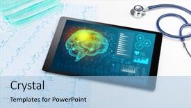  Presentation with medical brain - Amazing slides having brain functionality report with medical backdrop and a  colored foreground