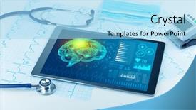  Presentation with medical brain - Amazing slide deck having brain functionality report with medical backdrop and a arctic colored foreground