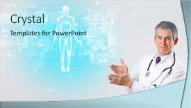  Presentation with aged map - Colorful presentation design enhanced with brain funtional connectivity - middle aged scientist with full backdrop and a  colored foreground