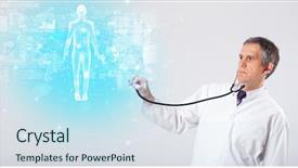  Presentation with aged map - PPT theme consisting of brain funtional connectivity - middle aged scientist with full background and a  colored foreground