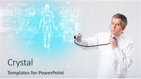  Presentation with aged map - Audience pleasing presentation theme consisting of brain funtional connectivity - middle aged scientist with full backdrop and a  colored foreground