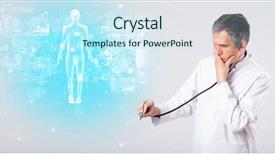  Presentation with aged map - Amazing slide set having brain funtional connectivity - middle aged scientist with full backdrop and a cool aqua colored foreground