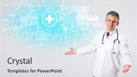  Presentation with investigate - Cool new presentation theme with brain funtional connectivity - professional researcher investigate the results backdrop and a light gray colored foreground