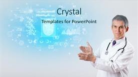  Presentation with investigate - Cool new presentation theme with brain funtional connectivity - professional researcher investigate the results backdrop and a sky blue colored foreground