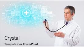  Presentation with investigate - Beautiful PPT theme featuring brain funtional connectivity - professional researcher investigate the results backdrop and a light gray colored foreground