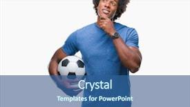  Presentation with football goal post american field - Presentation having ball over isolated background serious background and a ocean colored foreground