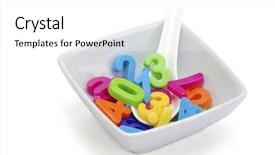  Presentation with brain child - Slide deck featuring child brain - alphabets in a bowl background and a white colored foreground