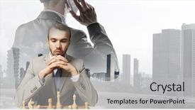  Presentation with business competition - Audience pleasing slide set consisting of winning mind - competition and strategy in business backdrop and a light gray colored foreground