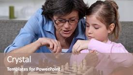  Presentation with brain child - Presentation featuring child brain - mother teaching her daughter how background and a coral colored foreground