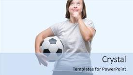  Presentation with down syndrome - Amazing PPT theme having brain sports - young adult woman with down backdrop and a  colored foreground