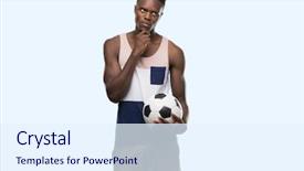  Presentation with african american high school - Colorful theme enhanced with brain sports - young african american man holding backdrop and a sky blue colored foreground