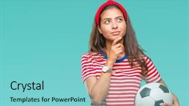  Presentation with idea light ball - Presentation theme featuring ball over isolated background serious background and a seafoam green colored foreground