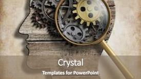  Presentation with psychology - Colorful theme enhanced with brain gears and cogs mental backdrop and a violet colored foreground