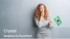  Presentation with woman praying over bible - Presentation having brain green - young redhead woman over grey background and a gray colored foreground