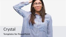  Presentation with beautiful hispanic woman - Presentation consisting of brain green background - young beautiful hispanic business woman background and a  colored foreground