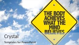  Presentation with mind body - Colorful PPT layouts enhanced with body achieves what the mind backdrop and a sky blue colored foreground