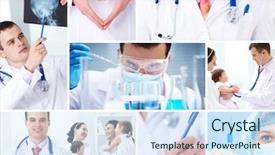  Presentation with brain medicine - Amazing presentation theme having brain heart - collage of images on medicine backdrop and a sky blue colored foreground