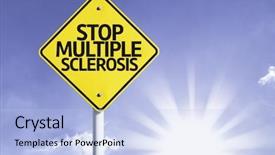  Presentation with sclerosis - Presentation theme featuring brain infection - stop multiple sclerosis sign background and a light blue colored foreground