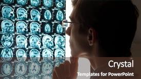  Presentation with brain injury - Amazing PPT theme having brain injury - image of male doctor looking backdrop and a tawny brown colored foreground