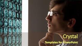  Presentation with brain injury - Presentation theme enhanced with brain injury - image of male doctor looking background and a tawny brown colored foreground