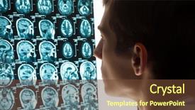 Presentation with brain injury - Presentation theme featuring brain injury - image of male doctor looking background and a tawny brown colored foreground