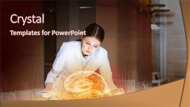  Presentation with brain injury - Cool new PPT theme with brain injury - image of young woman doctor backdrop and a wine colored foreground