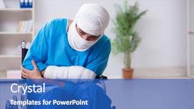  Presentation with brain injury - Presentation theme having brain injury - man suffering from multiple broken background and a teal colored foreground