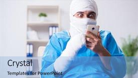  Presentation with brain injury - Beautiful presentation theme featuring brain injury - man suffering from multiple broken backdrop and a light blue colored foreground