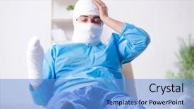  Presentation with brain injury - Presentation theme featuring brain injury - man suffering from multiple broken background and a teal colored foreground