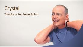  Presentation with brain injury - Beautiful theme featuring brain injury - senior man with a neck backdrop and a sky blue colored foreground