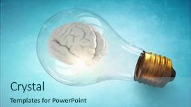  Presentation with bulb brain - Amazing PPT theme having brain inside of light bulb backdrop and a  colored foreground